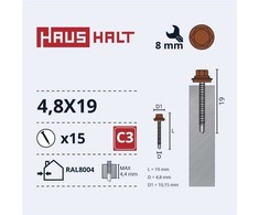Savisriegiai Haushalt, DIN 7504K, 4,8 x 19 mm, 15 vnt.