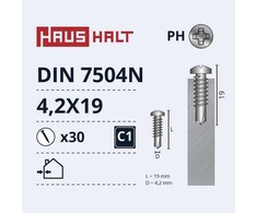 Savisriegiai Haushalt, DIN 7504N, 4.2 x 19 mm, 30 vnt.