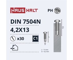 Savisriegiai Haushalt, DIN 7504N, 4.2 x 13 mm, 30 vnt.
