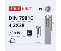 Savisriegiai Haushalt, DIN 7981C, 4.2 x 38 mm, 15 vnt.
