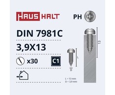 Savisriegiai Haushalt, DIN7981C, 3,9 x 13 mm, 30 vnt.