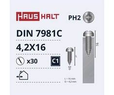 Savisriegiai Haushalt, DIN7981C, 4,2 x 16 mm, 30 vnt.