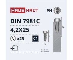 Savisriegiai Haushalt, DIN7981C, 4,2 x 25 mm, 25 vnt.