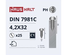 Savisriegiai Haushalt, DIN7981C, 4.2 x 32 mm, 25 vnt.