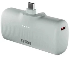 SBS EcoPower 5000 mAh 10W išorinė baterija su integruotu USB-C prievadu – pilka