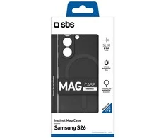 SBS Instinct Mag dėklas skirtas Samsung Galaxy S26 suderinamas su MagSafe – juodos spalvos