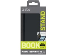 SBS Wallet Smooth dėklas skirtas Xiaomi Redmi Note 15 4G with Flip Cover – juodos spalvos