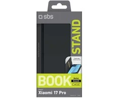 SBS Wallet Smooth dėklas skirtas Xiaomi 17 Pro with Flip – juodos spalvos