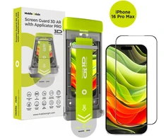 Ekrano stiklo apsauginiai stiklai „Mobile Origin Screen Guard 3D AR“ su aplikatoriumi PRO iPhone 16 Pro Max