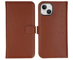 Selencia natūralios odos atverčiamas dėklas, skirtas iPhone 15 Plus – šviesiai rudas