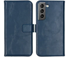 Selencia natūralios odos atverčiamas dėklas, skirtas Samsung Galaxy S22 – Mėlynas