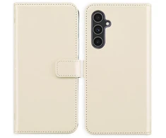 Selencia natūralios odos atverčiamas dėklas, skirtas Samsung Galaxy A54 (5G) – pilkšvai smėlinės spalvos