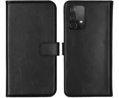 Selencia natūralios odos atverčiamas dėklas, skirtas Samsung Galaxy A52(s) (5G/4G) – juodas