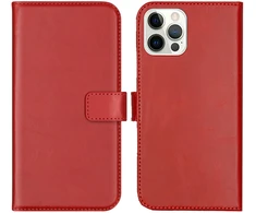 Selencia natūralios odos atverčiamas dėklas, skirtas iPhone 12 (Pro) – Raudonas