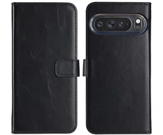 Selencia natūralios odos atverčiamas dėklas, skirtas Google Pixel 9 Pro XL – juodas