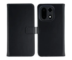 Selencia natūralios odos atverčiamas dėklas, skirtas OnePlus 15 – juodas