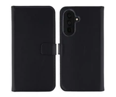 Selencia natūralios odos atverčiamas dėklas, skirtas Samsung Galaxy A37 (5G) – juodas