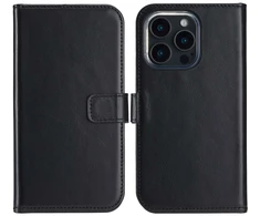 Selencia natūralios odos atverčiamas dėklas, skirtas iPhone 16 Pro Max – juodas