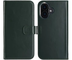 Selencia natūralios odos atverčiamas dėklas, skirtas iPhone 16 – žalias