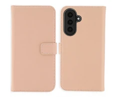 Selencia natūralios odos atverčiamas dėklas, skirtas Samsung Galaxy A57 (5G) – šviesiai rožinis