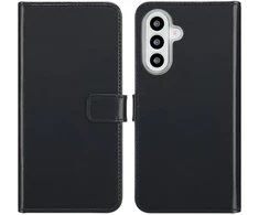 Selencia natūralios odos atverčiamas dėklas, skirtas Samsung Galaxy A26 – Juodas