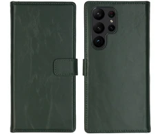 Selencia natūralios odos atverčiamas dėklas, skirtas Samsung Galaxy S23 Ultra – žalias