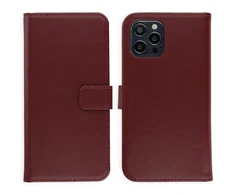 Selencia natūralios odos atverčiamas dėklas, skirtas iPhone 12 (Pro) – Bordo spalvos