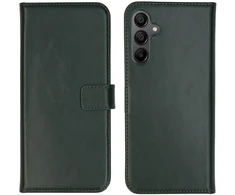 Selencia natūralios odos atverčiamas dėklas, skirtas Samsung Galaxy A15 (5G/4G) – žalias