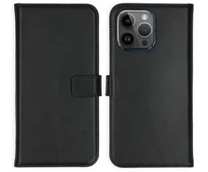 Selencia natūralios odos atverčiamas dėklas, skirtas iPhone 15 Pro Max – Juodas