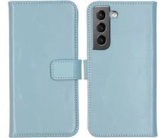 Selencia natūralios odos atverčiamas dėklas, skirtas Samsung Galaxy S22 – Air Mėlyna