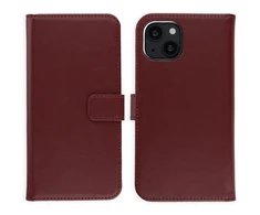 Selencia natūralios odos atverčiamas dėklas, skirtas iPhone 14 – Bordo
