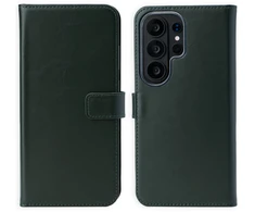 Selencia natūralios odos atverčiamas dėklas, skirtas Samsung Galaxy S26 Ultra – žalias
