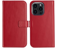 Selencia natūralios odos atverčiamas dėklas, skirtas iPhone 16 Pro Max – Raudonas