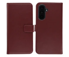 Selencia natūralios odos atverčiamas dėklas, skirtas Samsung Galaxy A37 (5G) – Bordo
