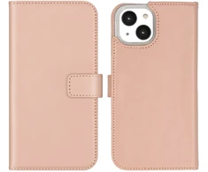 Selencia natūralios odos atverčiamas dėklas, skirtas iPhone 14 – Dusty Rožinė