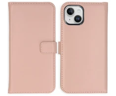 Selencia natūralios odos atverčiamas dėklas, skirtas iPhone 15 – Dusty Rožinė