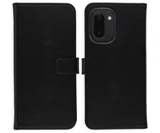Selencia natūralios odos atverčiamas dėklas, skirtas OnePlus 15R – juodas