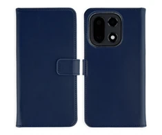 Selencia natūralios odos atverčiamas dėklas, skirtas OnePlus 15 – tamsiai mėlynas