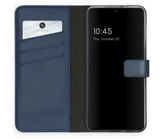 Selencia natūralios odos atverčiamas dėklas, skirtas Samsung Galaxy S21 Plus – Mėlynas