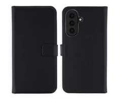 Selencia natūralios odos atverčiamas dėklas, skirtas Samsung Galaxy A57 (5G) – juodas