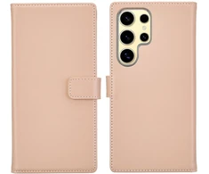Selencia natūralios odos atverčiamas dėklas, skirtas Samsung Galaxy S25 Ultra – Dusty Rožinė