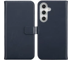 Selencia natūralios odos atverčiamas dėklas, skirtas Samsung Galaxy S25 FE – mėlynas