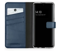 Selencia natūralios odos atverčiamas dėklas, skirtas Samsung Galaxy A51 – mėlynas