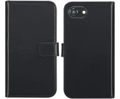 Selencia natūralios odos atverčiamas dėklas, skirtas iPhone 17e / 16e – juodas