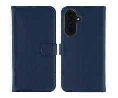 Selencia natūralios odos atverčiamas dėklas, skirtas Samsung Galaxy A37 (5G) – tamsiai mėlynas