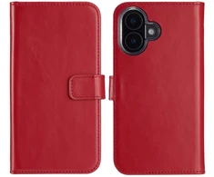 Selencia natūralios odos atverčiamas dėklas, skirtas iPhone 16 Plus – Raudonas