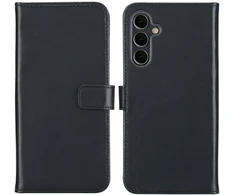 Selencia natūralios odos atverčiamas dėklas, skirtas Samsung Galaxy A16 – juodas