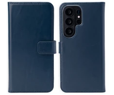 Selencia natūralios odos atverčiamas dėklas, skirtas Samsung Galaxy S26 Ultra – tamsiai mėlynas