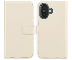 Selencia natūralios odos atverčiamas dėklas, skirtas iPhone 16 – pilkšvai smėlinės spalvos (Greige)