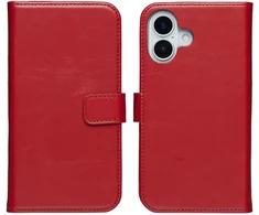 Selencia natūralios odos atverčiamas dėklas, skirtas iPhone 17 – Raudonas